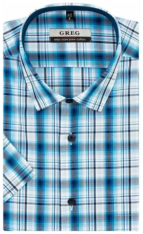 Рубашка GREG, Размер 174-184/46, Голубой
